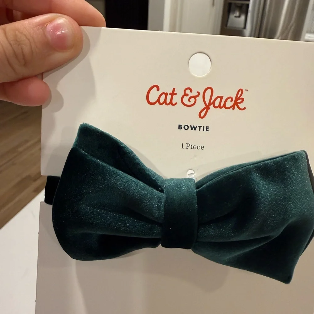 Cat & Jack Velvet Teal Bowtie for Kids